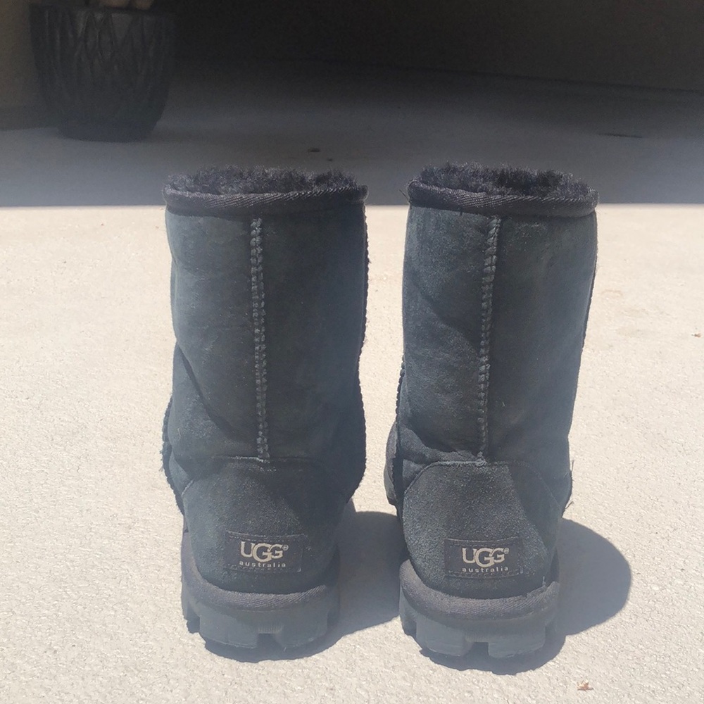 UGG Black Suede Winter Boots - Size 8